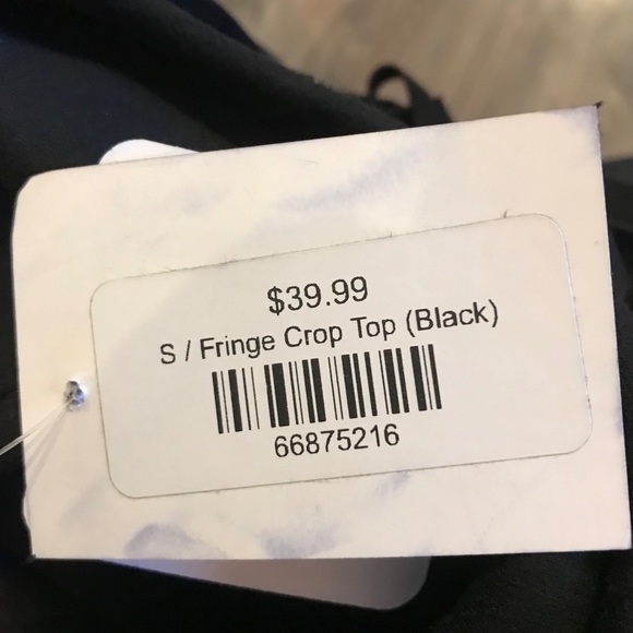 Wild Honey Black Faux Suede Fringe Cropped Sleeveless Tank Top and Short Set - Picture 10 of 16